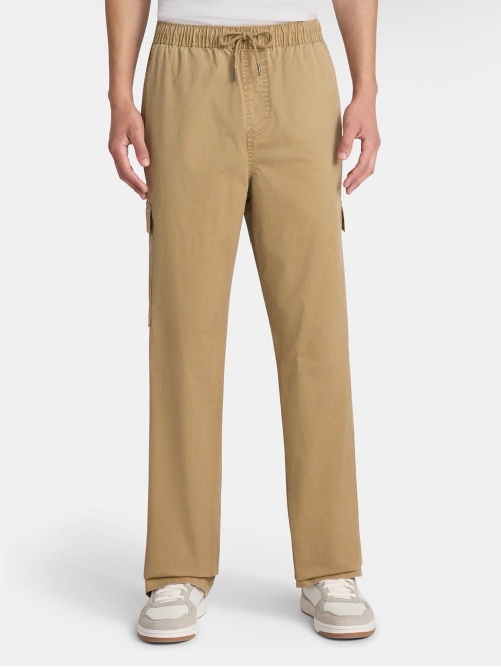 Men's 3XL Baggy Wide Leg Cargo Pants No Boundaries Urban Khaki Stretch Twill NWT